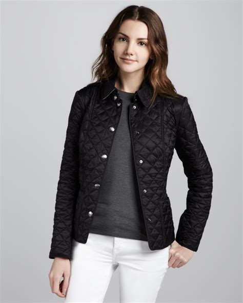 burberry brit classic quilted jacket in black|burberry quilted jacket outlet.